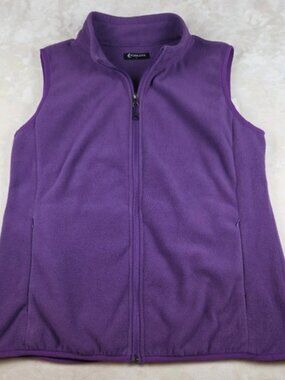 Fuinloth Purple Fleece Vest Full Zip Zip Pocket Lightweight Outdoor Large